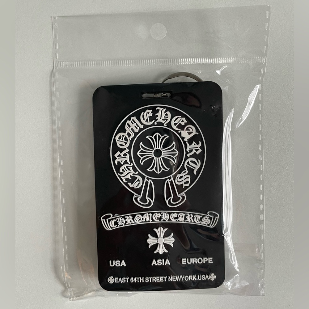 Chrome Hearts Black Logo ID Card Holder Men Rings Keychains